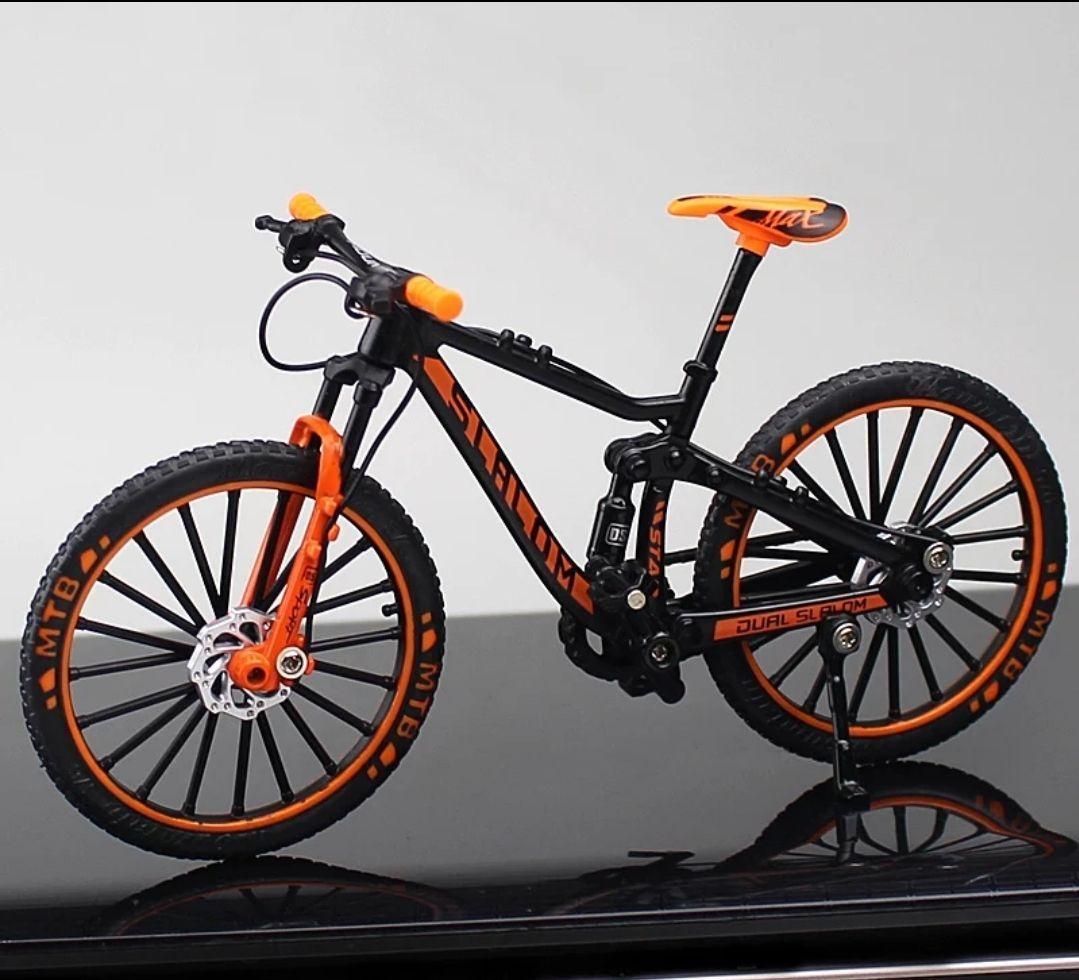 Bicicleta Miniatura Escala 1:10 Mtb Naranjo/negro-1