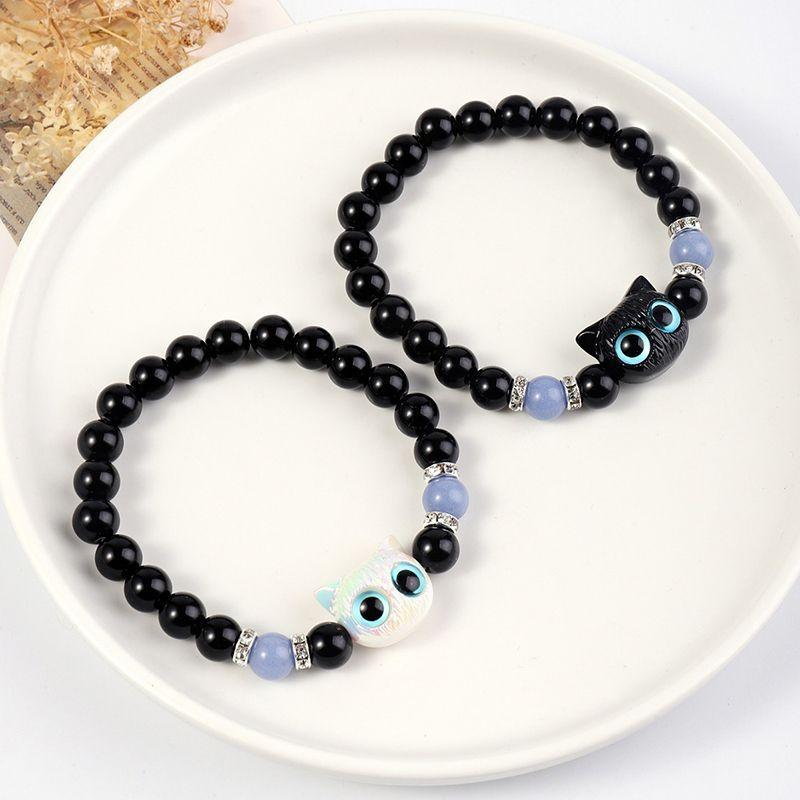 Par De Pulseras Gatos Amor. Brillan En La Oscuridad Multicolor 13 Cm 13 Cm Par De Pulseras Gatos Amo-7