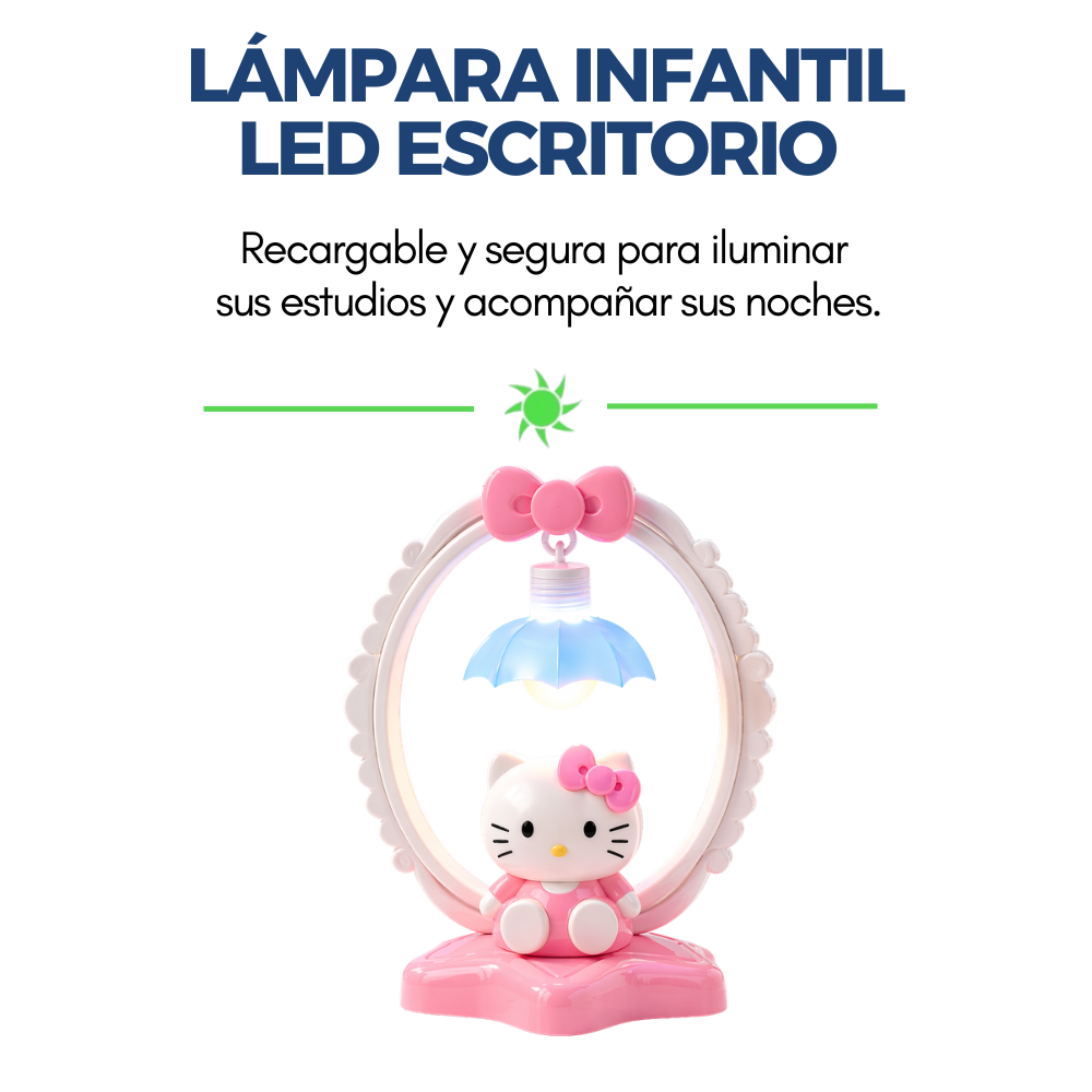 Lampara LED Hello Kitty Signature Kawaii de 15cm Inalambrica-8