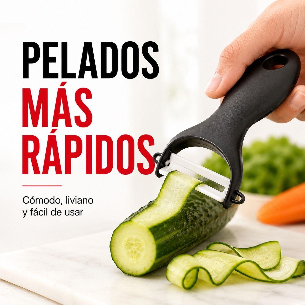Set de Cocina Esencial 3 en 1 Afilador Profesional Tijera Multiuso y Pelador Ergonomico-2