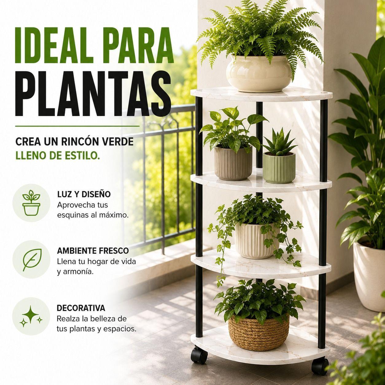 Repisa Esquinera Multifuncional de 4 Niveles Estilo N rdico y Almacenamiento Inteligente-3