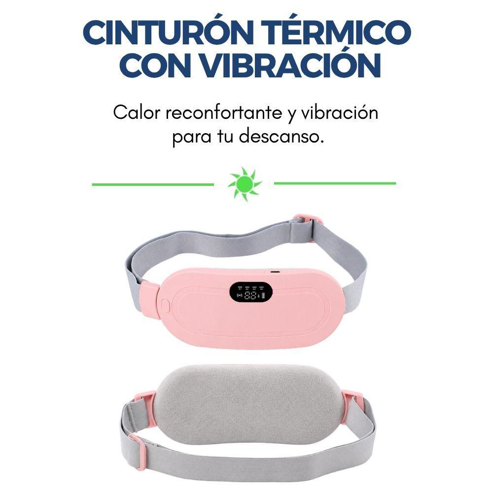 Cinturon Termico Almohadilla Masajeadora Calor Abdomen Rosa-1