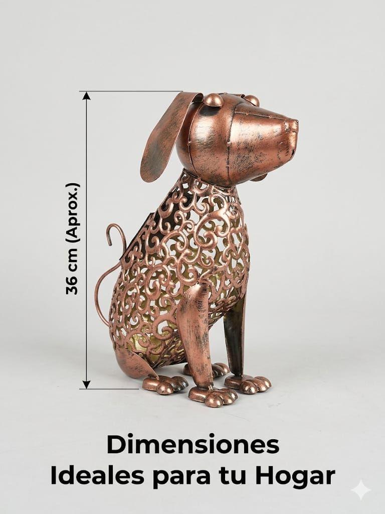 Lampara Solar Decorativa Perro Metal Vintage Exterior-2