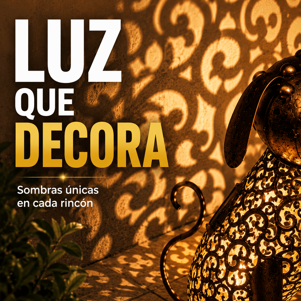 Lampara Solar Decorativa Perro Metal Vintage Exterior-8