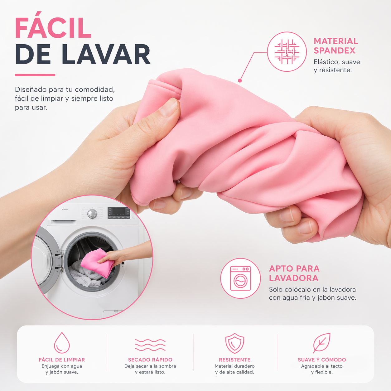 Gorro Gel Antimigraña Terapia Frio Alivio Premium Rosa-7