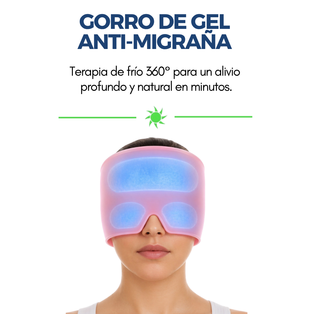 Gorro de Gel para Migrana y Dolor de Cabeza Frio Rosa Alivio y Descanso Rapido -1