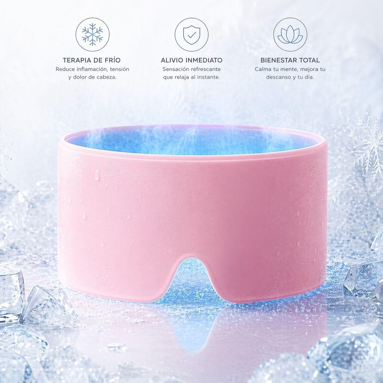 Gorro de Gel para Migrana y Dolor de Cabeza Frio Rosa Alivio y Descanso Rapido -4