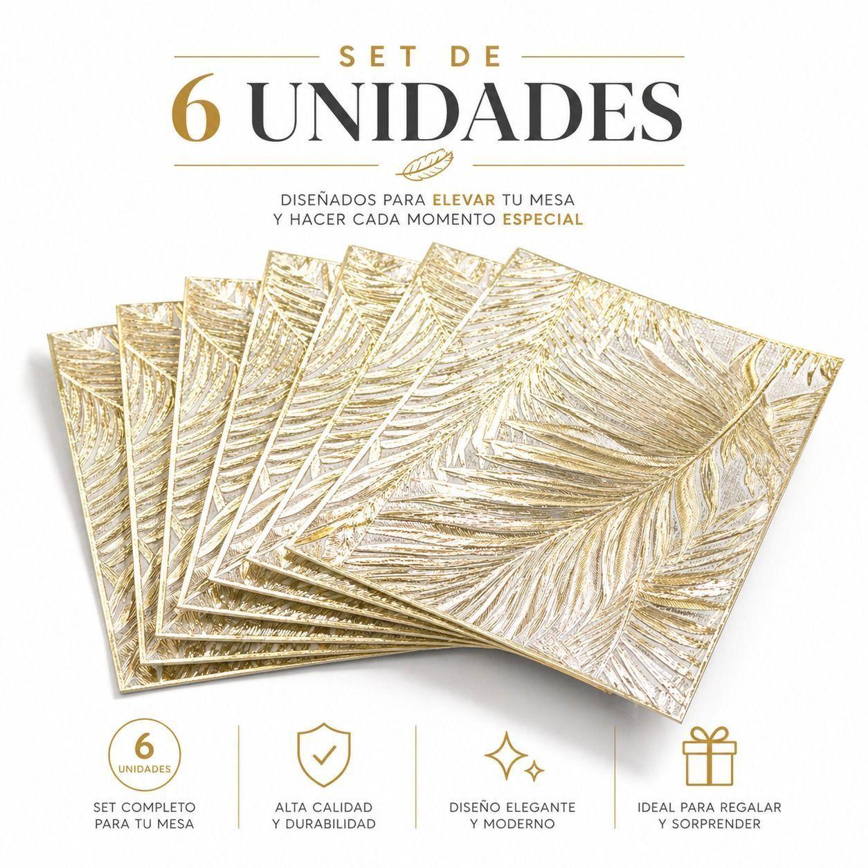 Set 6 Individuales Rectangulares Diseno Pluma-2