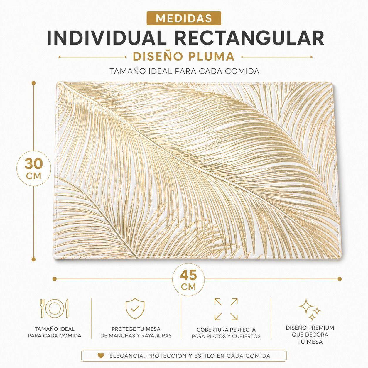 Set 6 Individuales Rectangulares Diseno Pluma-5