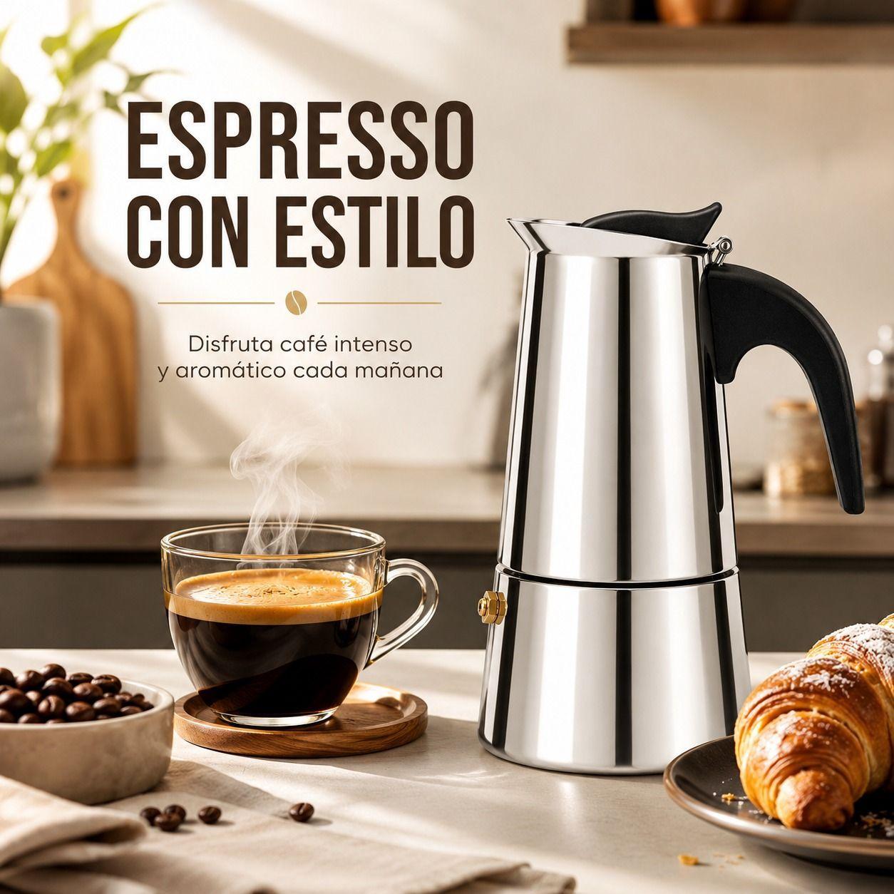 CAFETERA ITALIANA ACERO INOXIDABLE PREMIUM-5