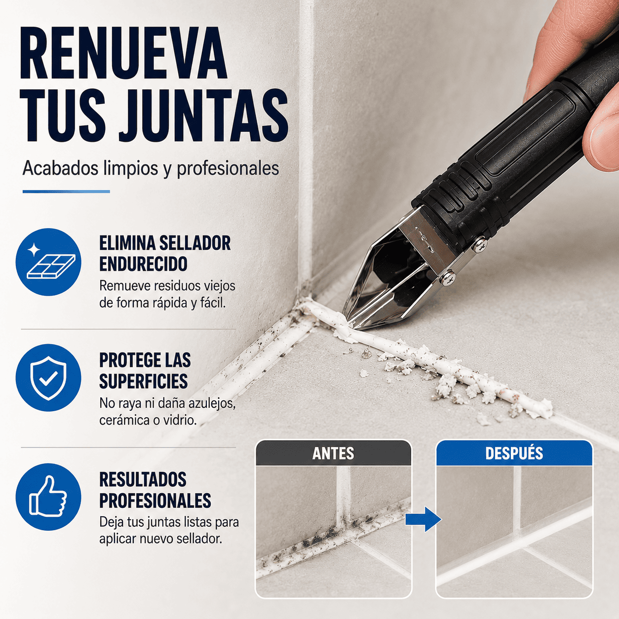 Raspador Y Alisador De Silicona y Calafateo Profesional Kit 5 En 1-6