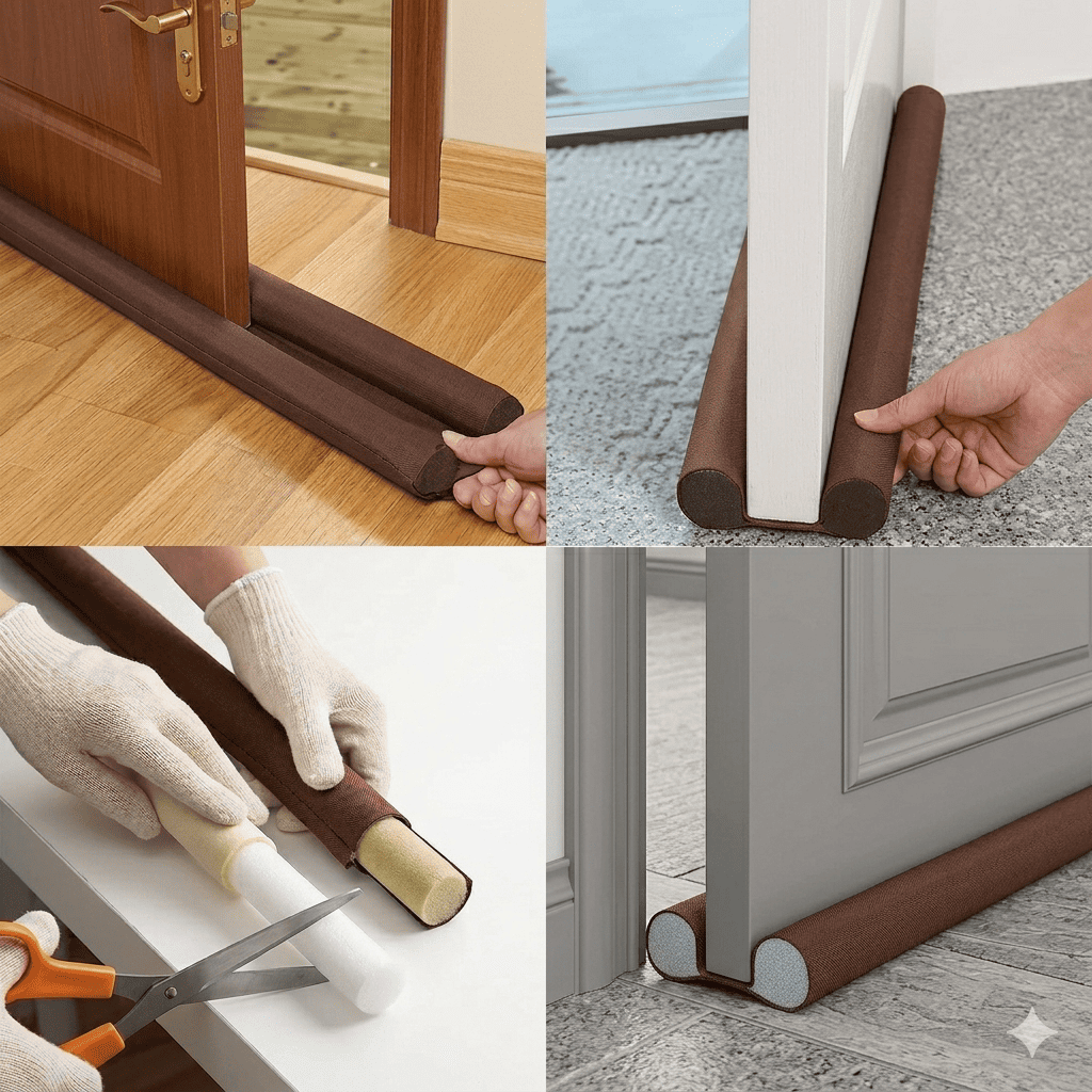 Burlete Doble Aislante para Puertas Cafe Aislante de Frio Polvo y Ruido-6