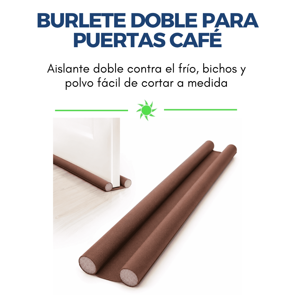 Burlete Doble Aislante para Puertas Cafe Aislante Frío, Bichos y Polvo-1