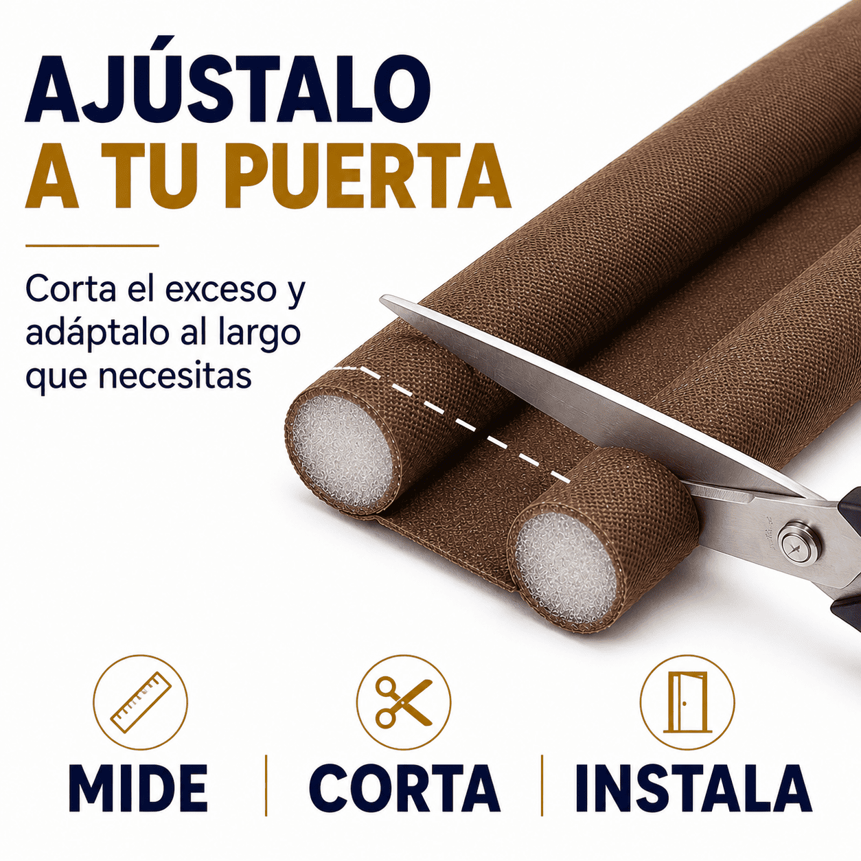 Burlete Doble Aislante para Puertas Cafe Aislante Frío, Bichos y Polvo-4