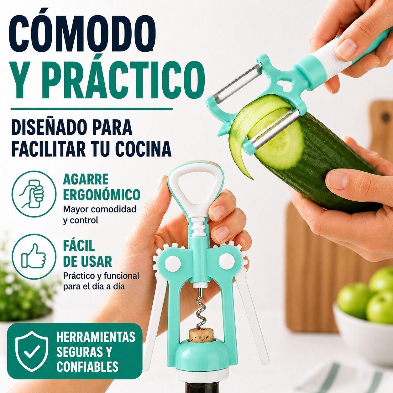 Set de Utensilios de Cocina Ergonomicos Kit 3 Piezas Esenciales-3