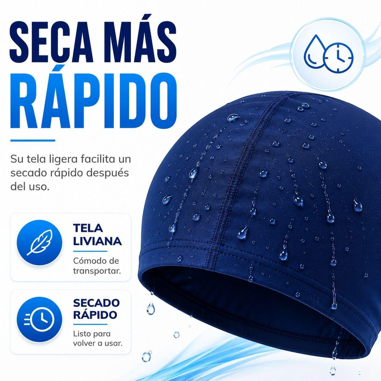 Gorro de Natacion Elastico Unisex para Piscina Adultos y Ninos-2
