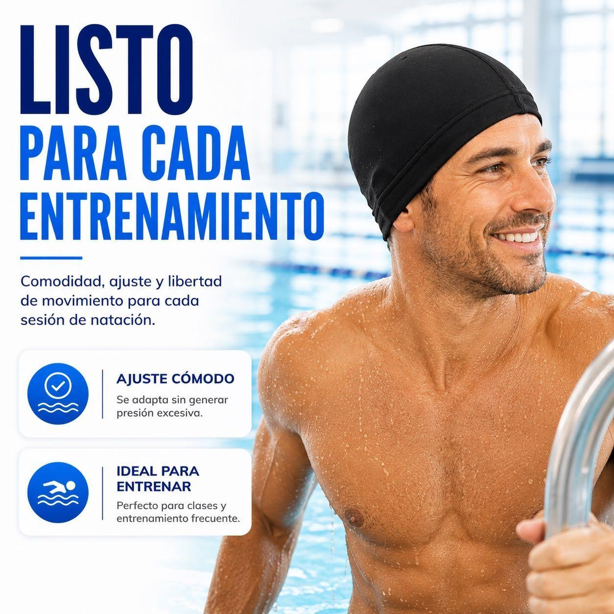Gorro de Natacion Elastico Unisex para Piscina Adultos y Ninos-5