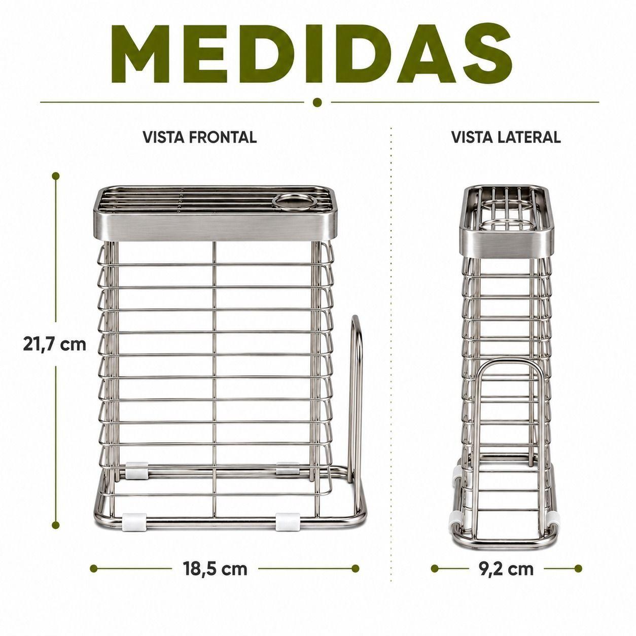 Organizador de Cuchillos y Tabla de Cocina en Acero Inoxidable-6