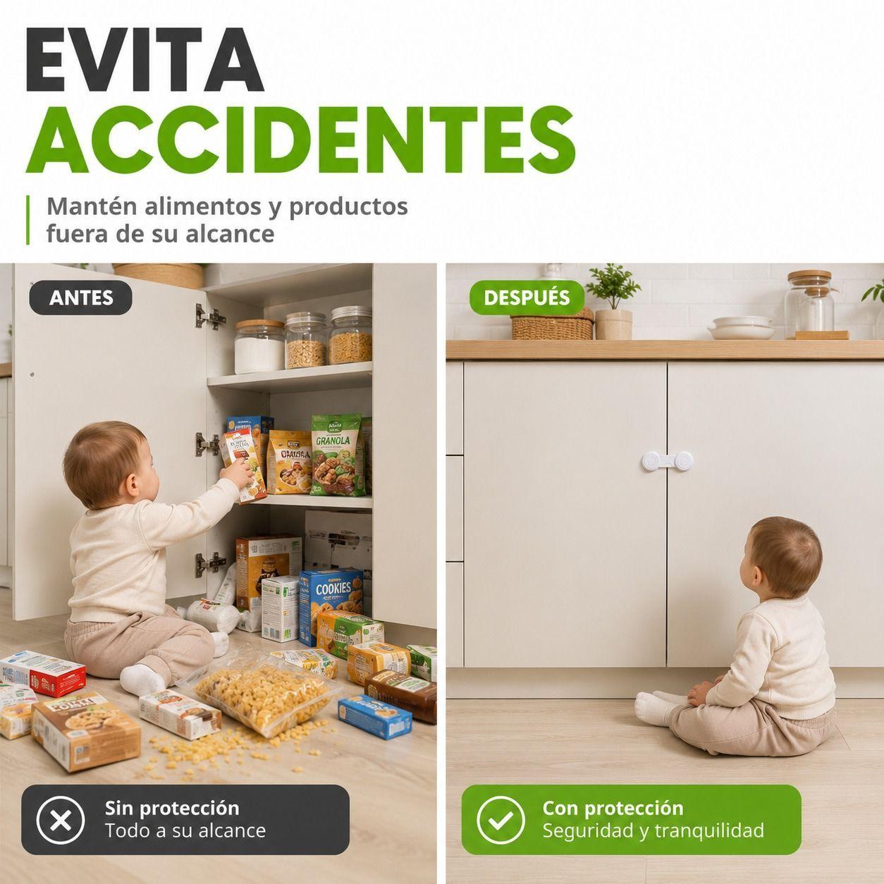 Seguro Infantil Adhesivo Multiuso para Cajones y Puertas Pack 4 Unidades-7