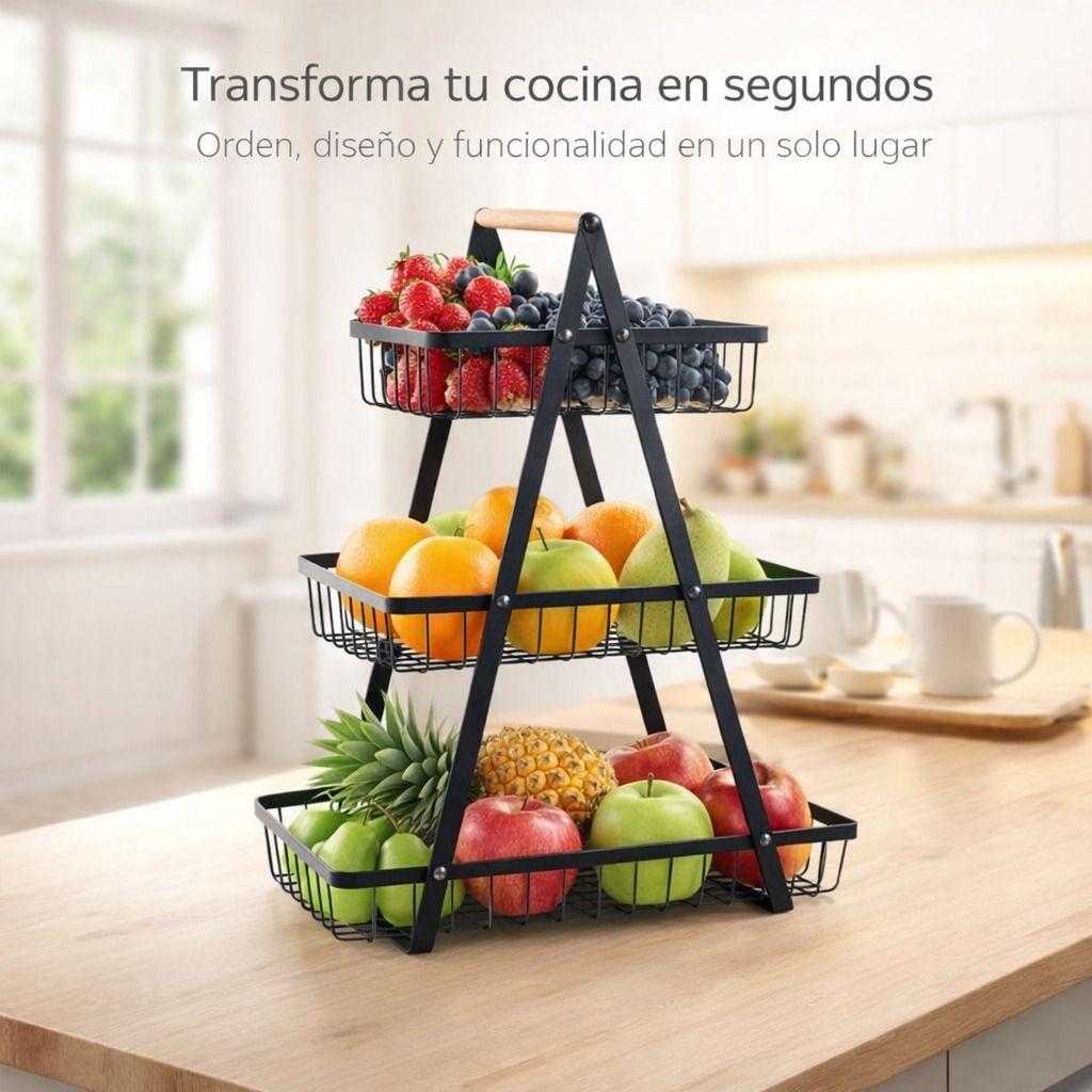 Frutero Multinivel Plegable de 3 Niveles Organizacion para el Hogar Moderno-4