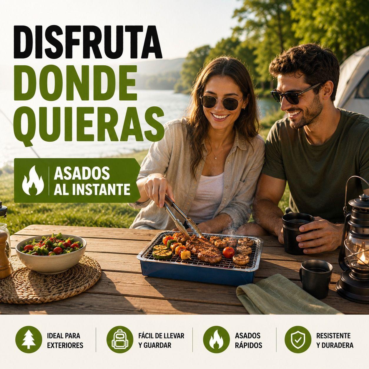 Set Parrilla Individual Portatil con Carbon y Brochas-3