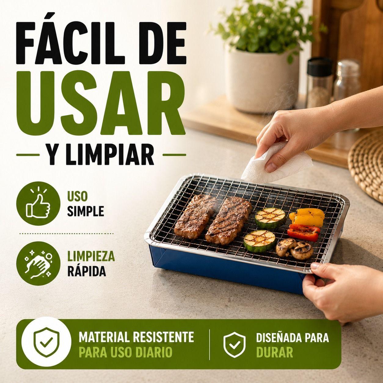 Set Parrilla Individual Portatil con Carbon y Brochas-7