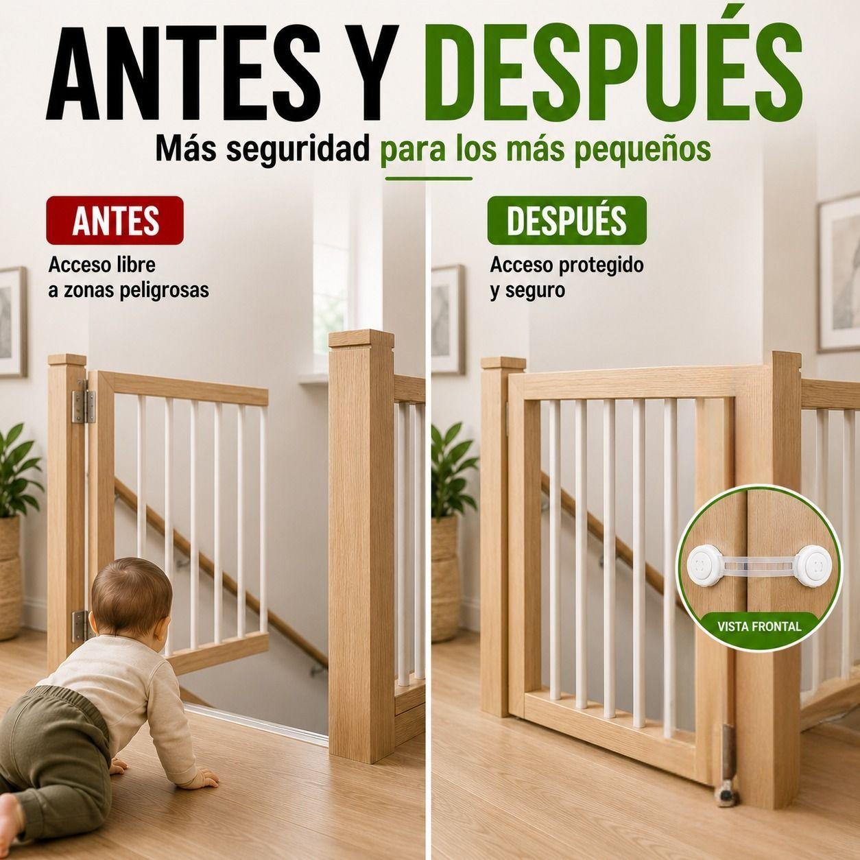 Seguro Infantil Multiuso Adhesivo para Puertas y Muebles-2