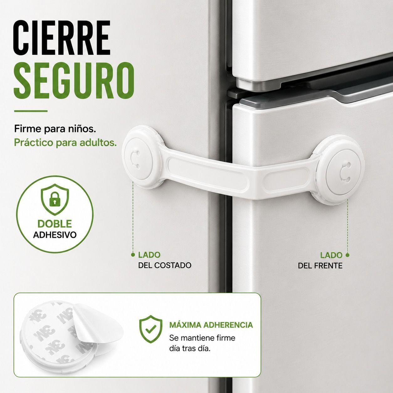 Seguro Infantil Multiuso Adhesivo para Puertas y Muebles-3