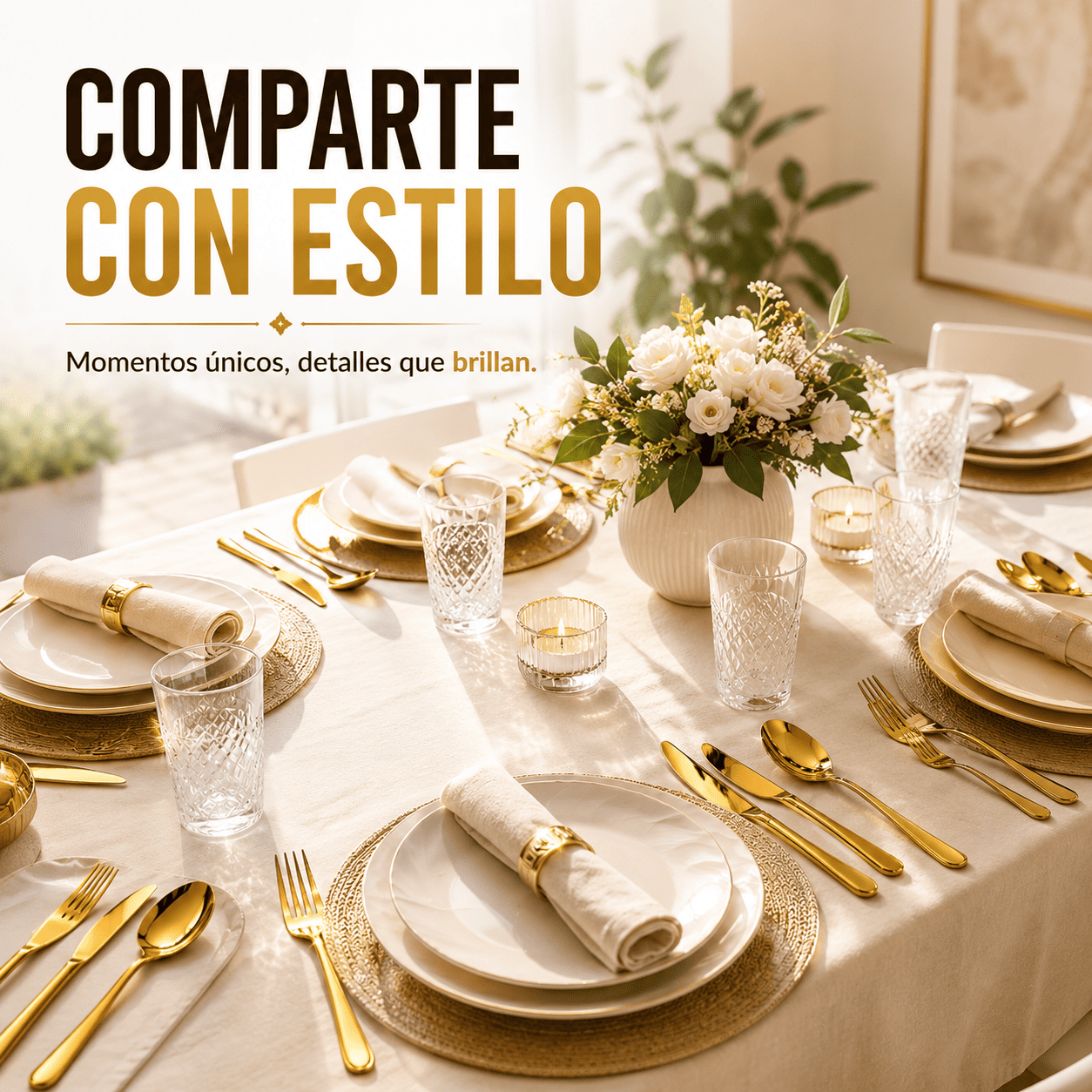 Juego de Cubiertos Dorados Luxe 24 Piezas con Malet n Premium para 6 Personas-2