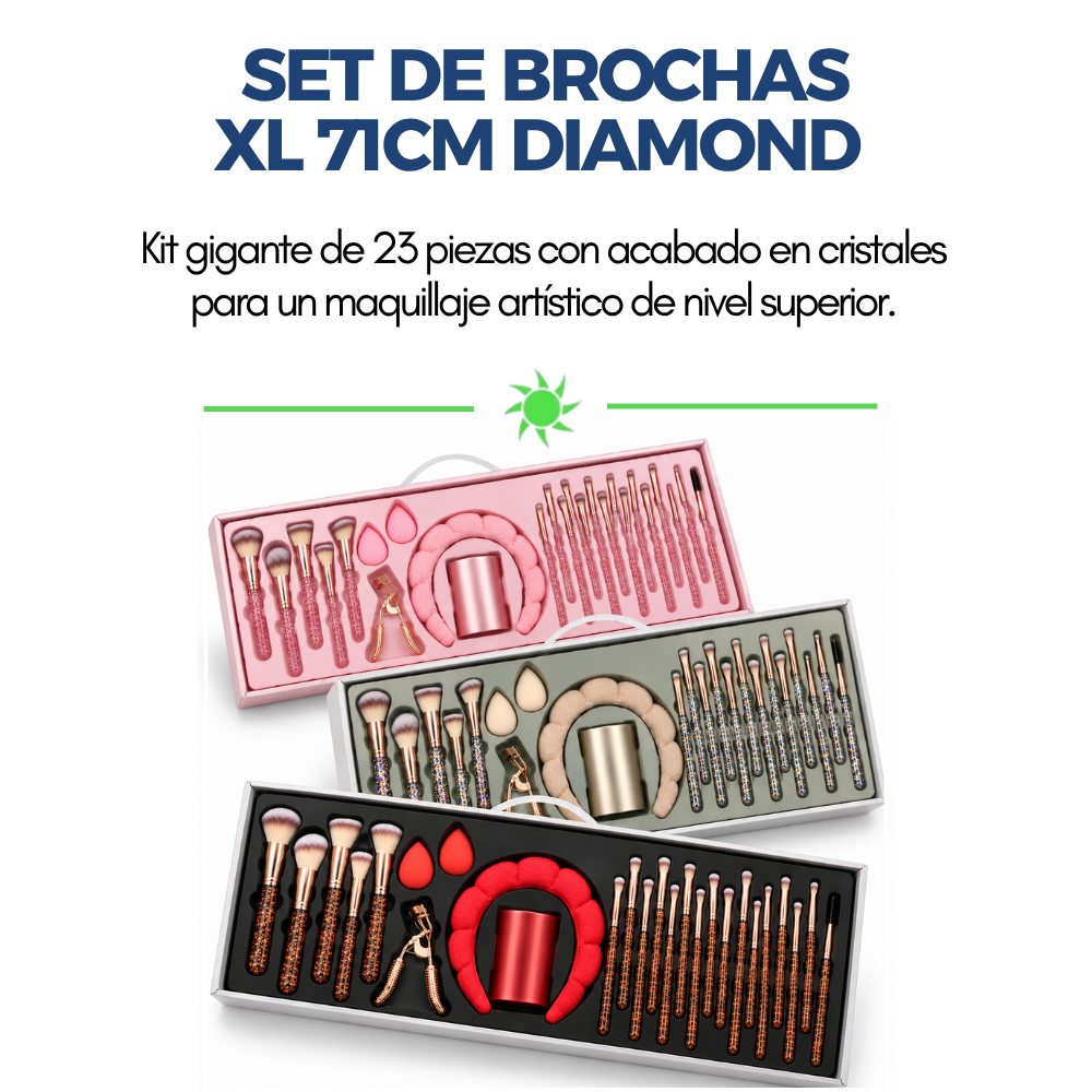 Set Brochas De Maquillaje Profesional Diamond XL 23 Piezas XL 71 Ed Ltda-1