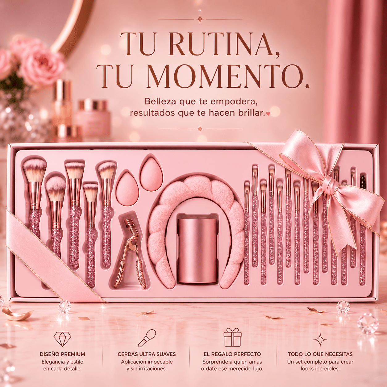 Set Brochas De Maquillaje Profesional Diamond XL 23 Piezas XL 71 Ed Ltda-6