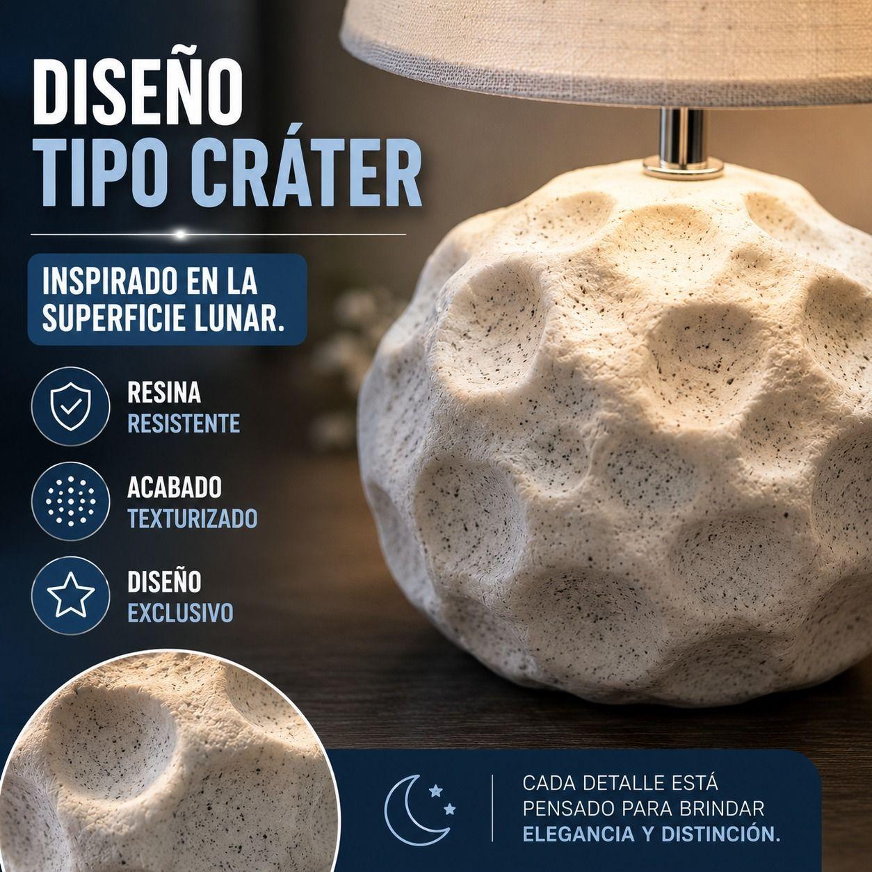 Lampara de Mesa Crater Lunar Estilo Cosmico Elegante e Iluminacion Envolvente-3