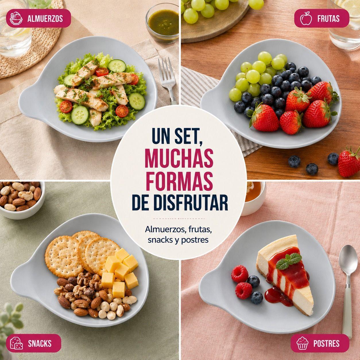 Set de 6 Platos y 6 Tenedores Reutilizables para Picnic y Camping 18 cm-4