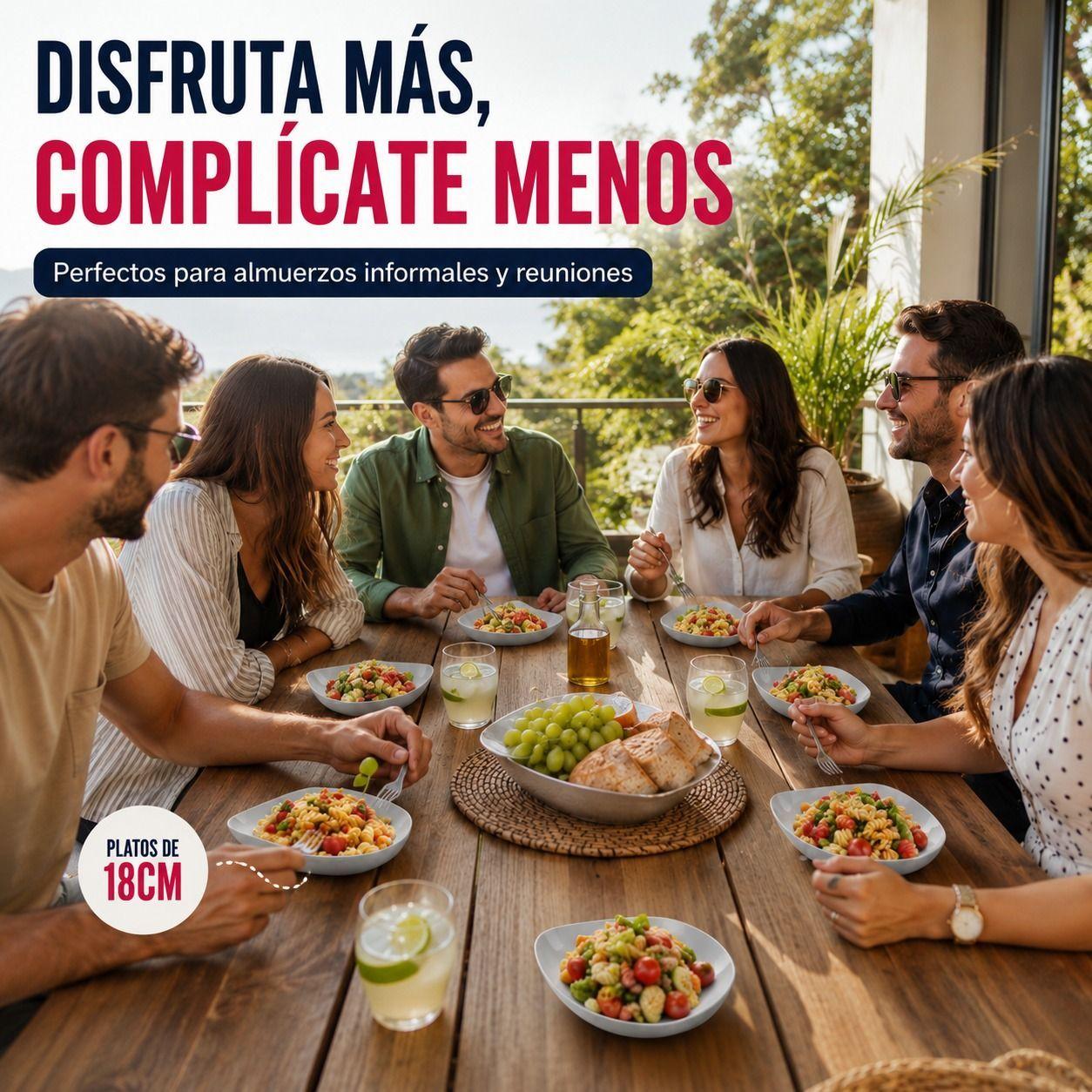 Set de 6 Platos y 6 Tenedores Reutilizables para Picnic y Camping 18 cm-5