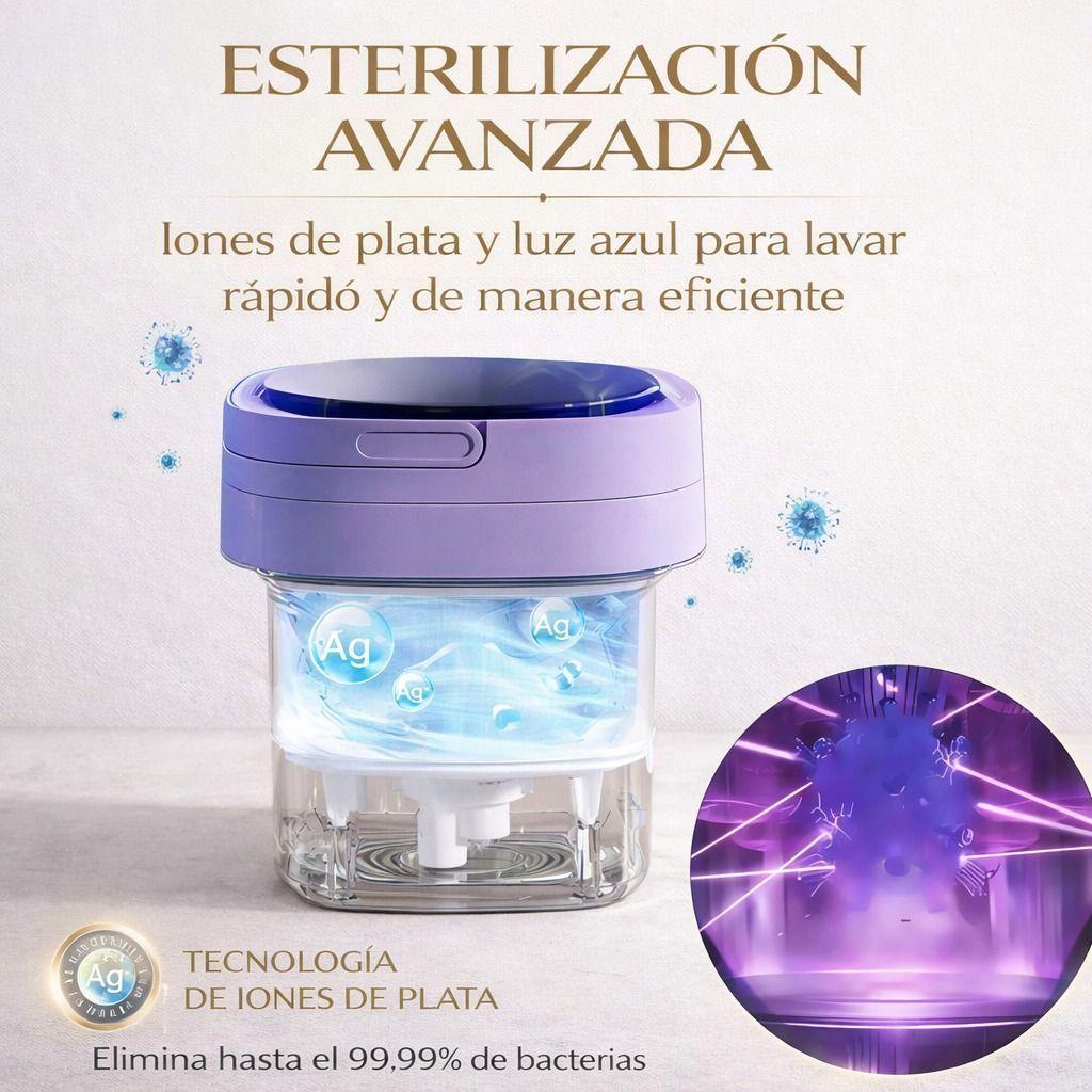 Lavadora Plegable Portatil Ropa Delicada y Esencial Lila-2