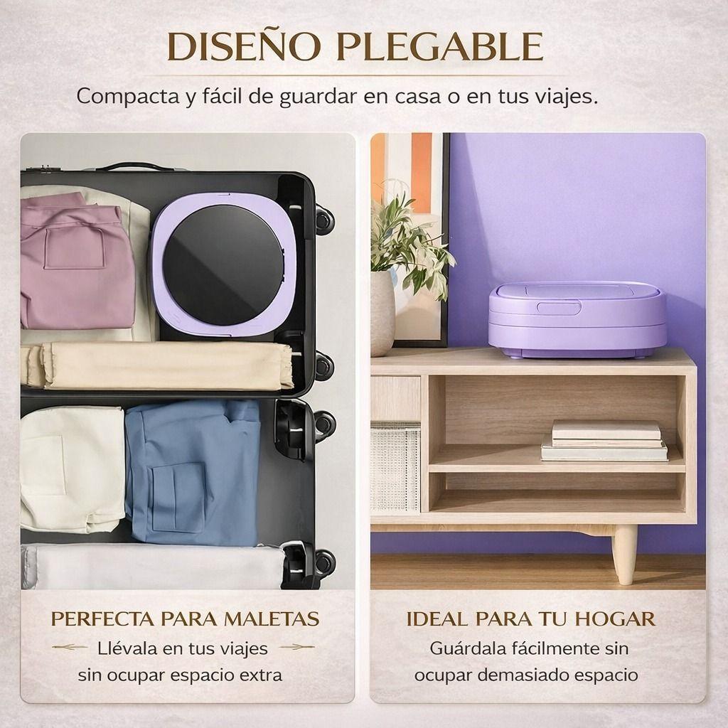 Lavadora Plegable Portatil Ropa Delicada y Esencial Lila-3