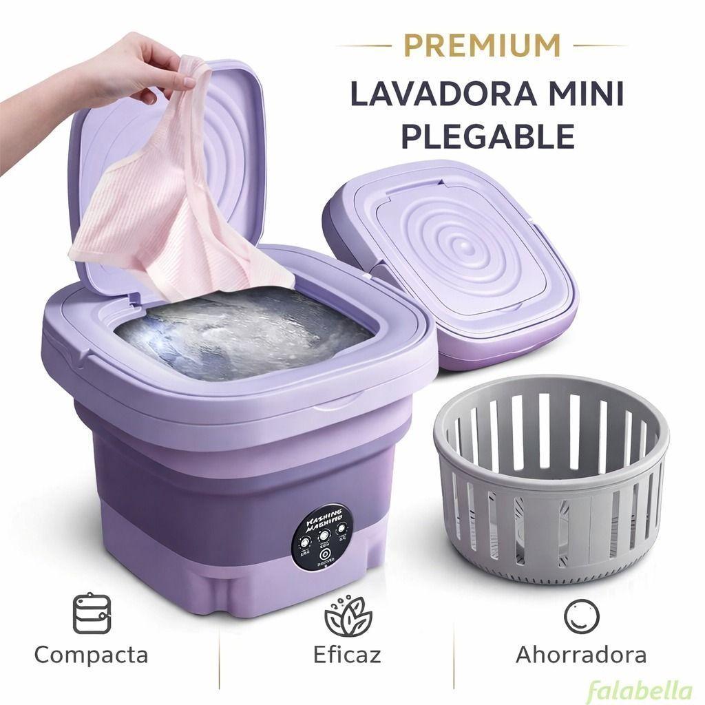 Lavadora Plegable Portatil Ropa Delicada y Esencial Lila-6