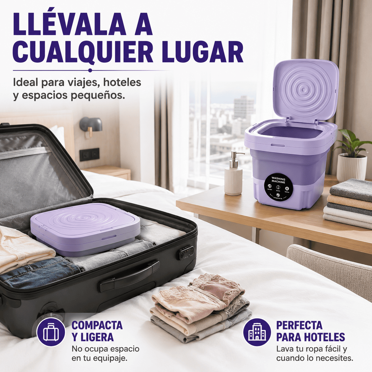 Mini Lavadora Plegable 9 Litros Cesta Centrifugado Ropa Delicada y Bebé CuidadoL-3