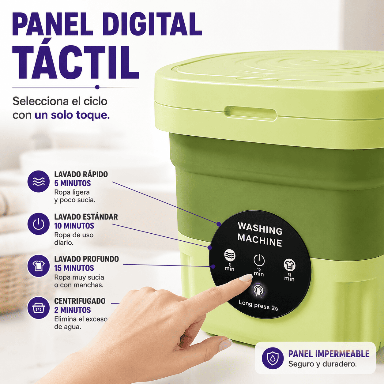 Mini Lavadora Plegable 9 Litros Cesta Centrifugado Ropa Delicada y Bebé CuidadoL-9
