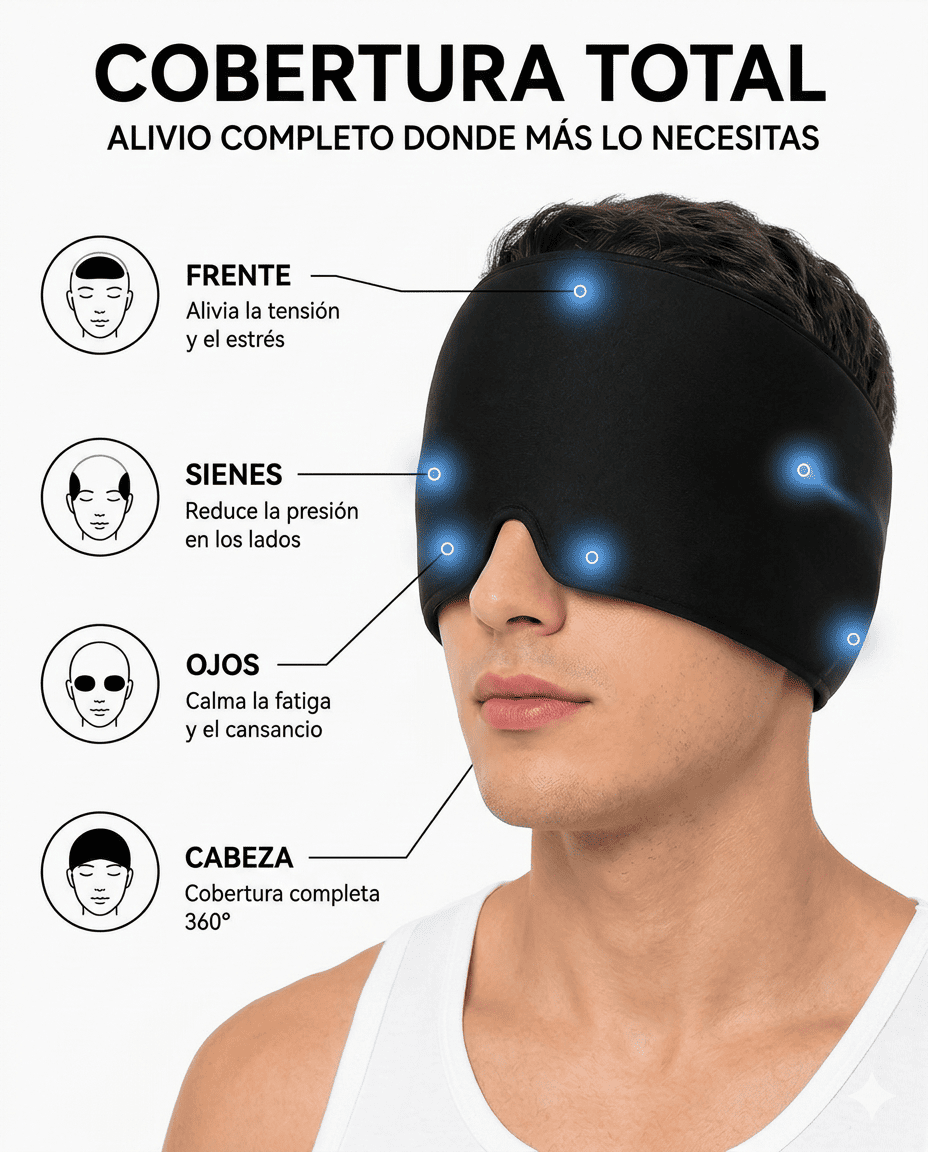 Gorro de Gel Antimigrana Terapia Fria Rosa Alivio Instantaneo y Confort Total-4