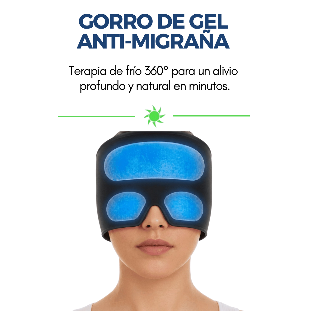 Gorro de Gel para Migraña y Dolor de Cabeza Frío Negro Alivio Rápido y Descanso-6