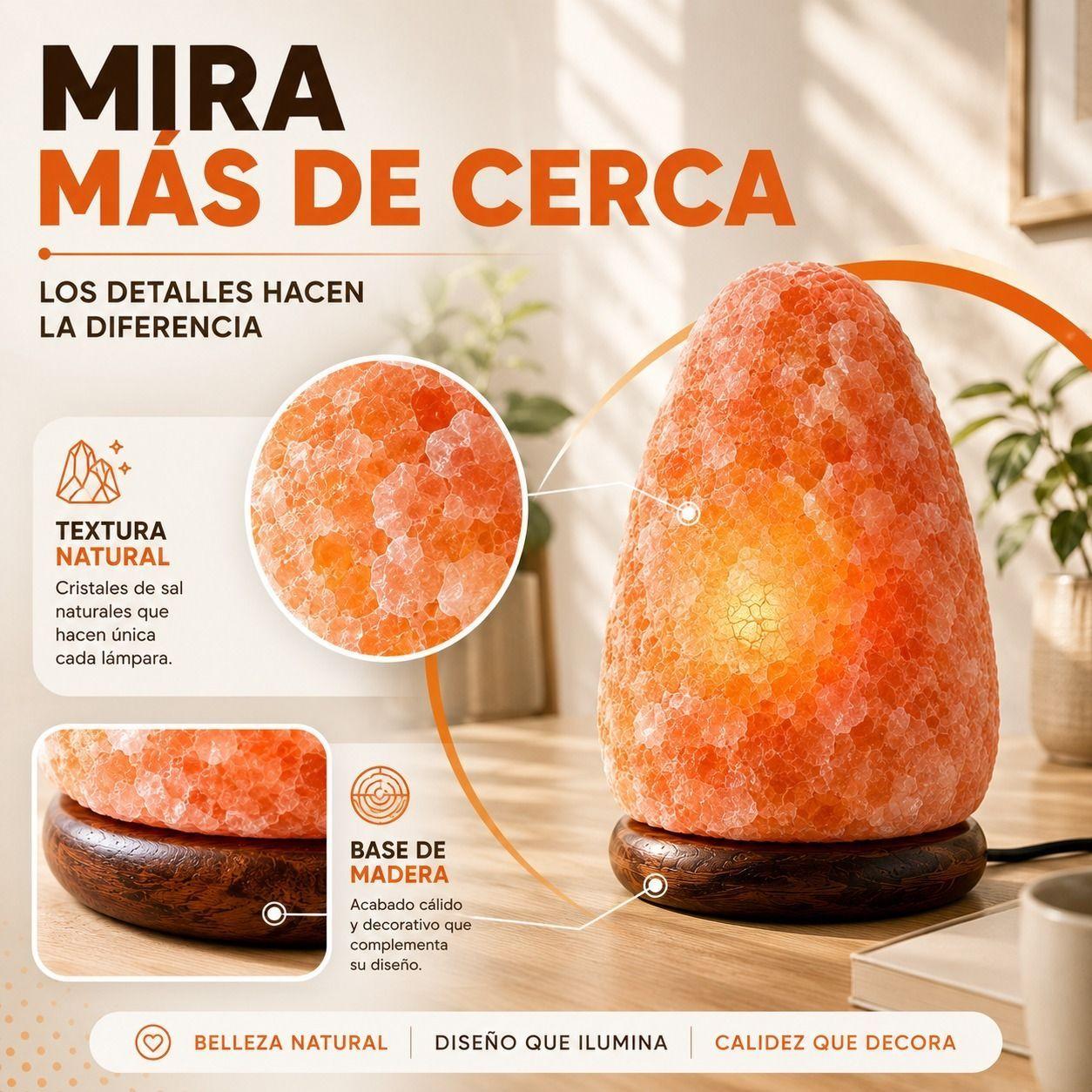 Lampara de Sal del Himalaya, Natural para una Calma Profunda-2
