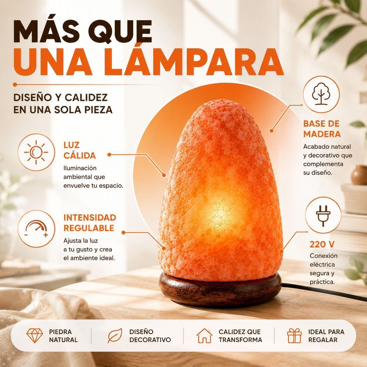 Lampara de Sal del Himalaya, Natural para una Calma Profunda-3