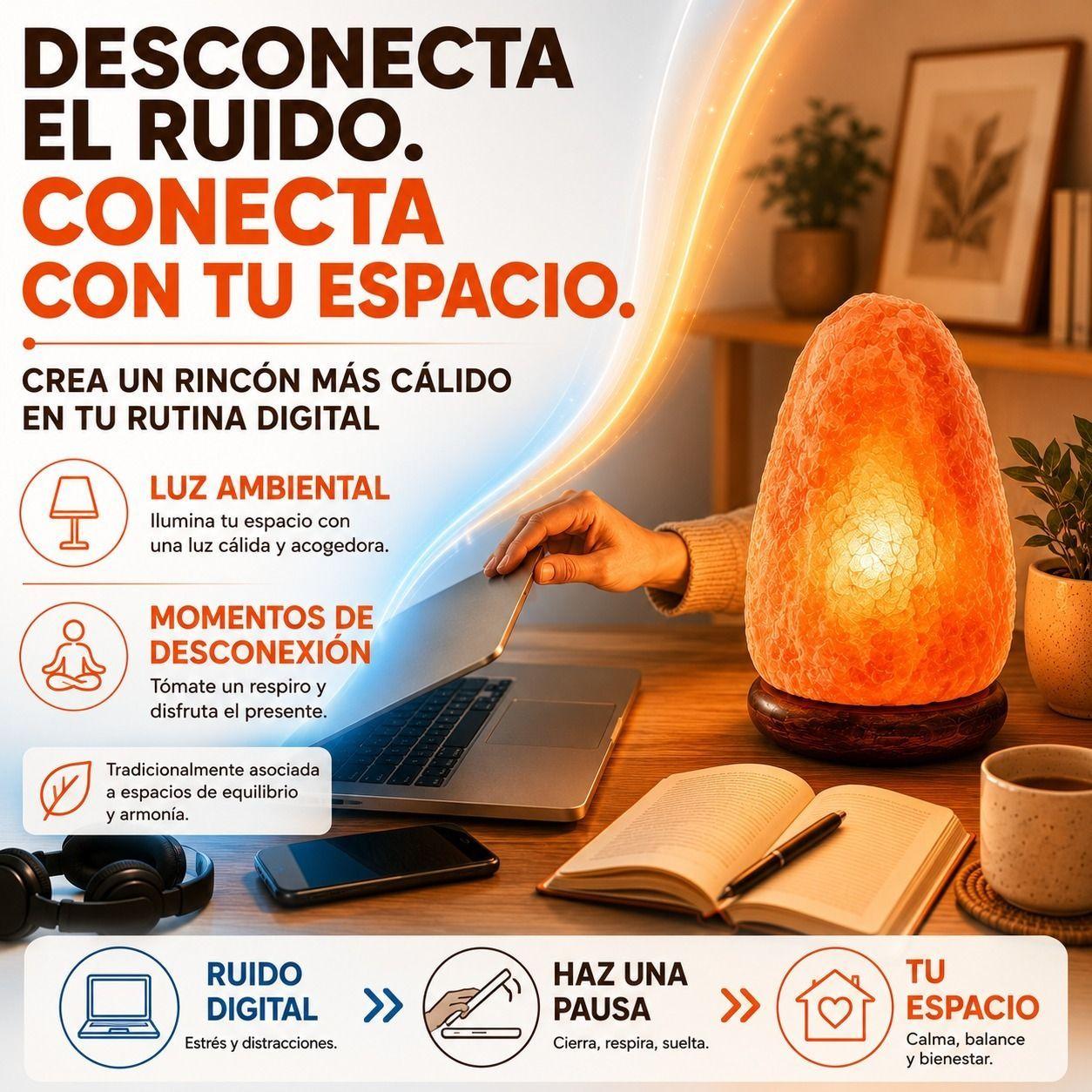 Lampara de Sal del Himalaya, Natural para una Calma Profunda-4