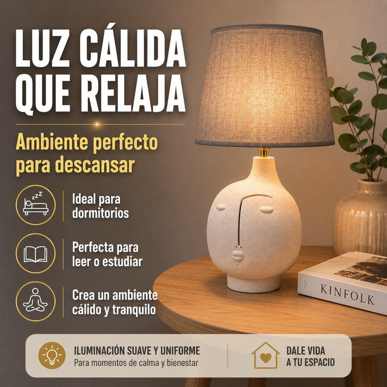 Lampara de Mesa Rostro Minimalista Arte Contemporaneo e Iluminacion de Vanguardia-8