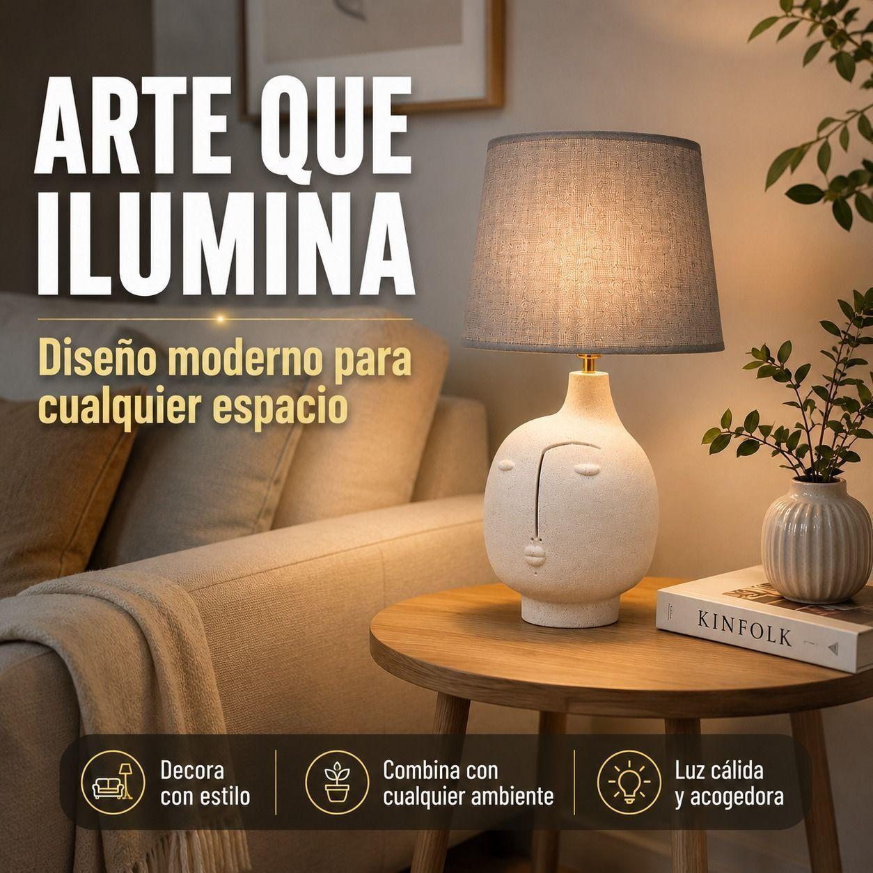 Lampara de Mesa Rostro Minimalista Arte Contemporaneo e Iluminacion de Vanguardia-7
