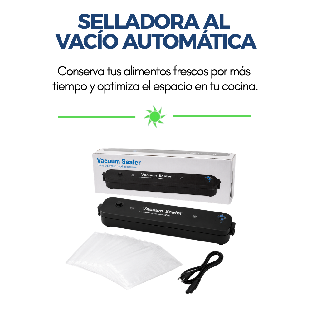Selladora Automática al Vacío para Conservar Alimentos 5 Bolsas de Regalo-7