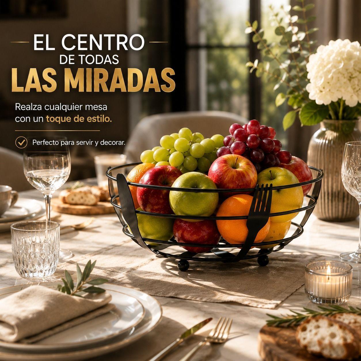 Panera Frutera Metalica Negra 23 cm Dise o Industrial Ventilacion y Estilo-2
