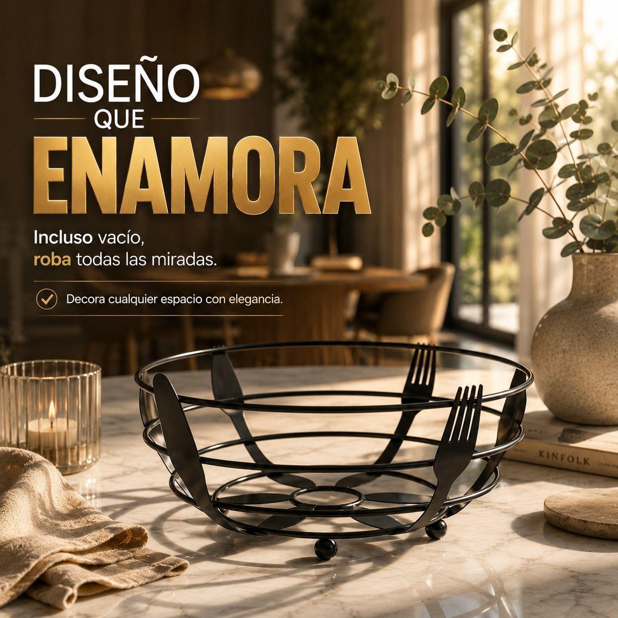Panera Frutera Metalica Negra 23 cm Dise o Industrial Ventilacion y Estilo-3