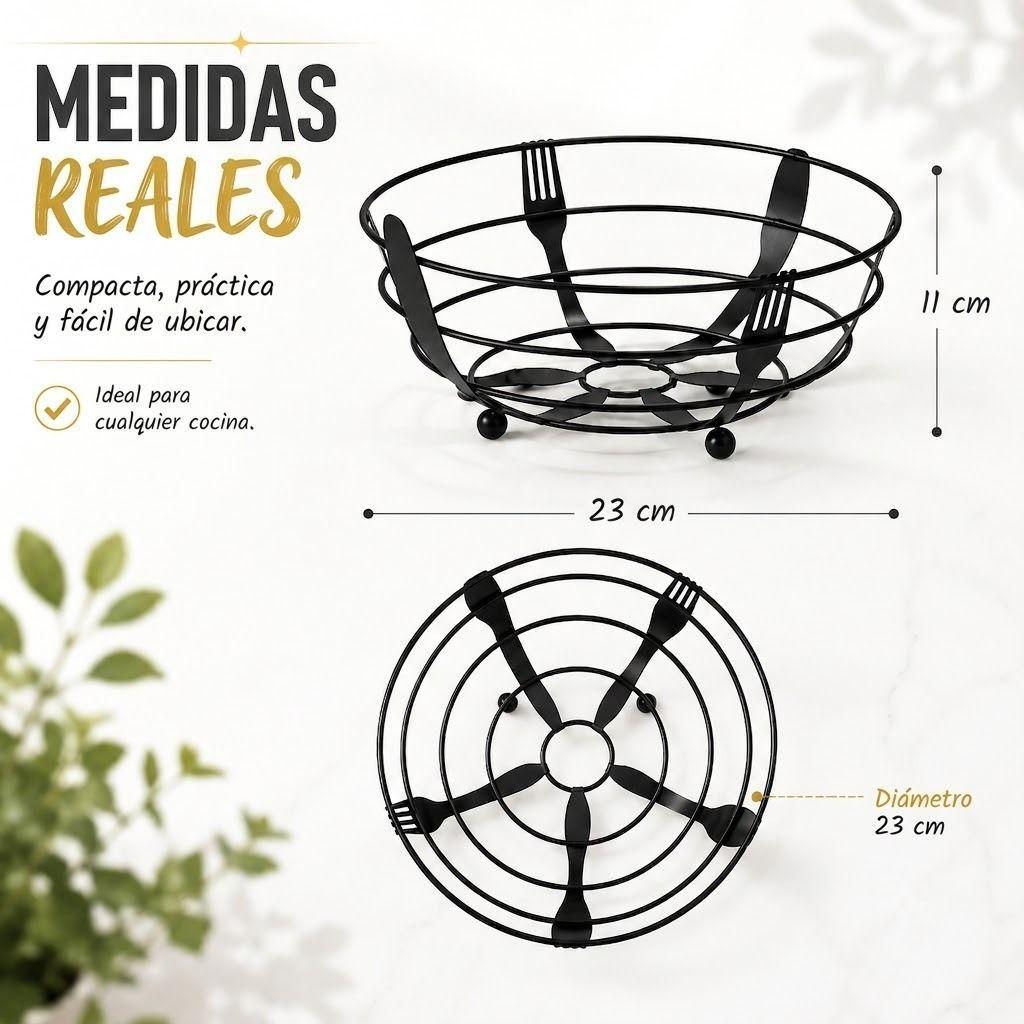 Panera Frutera Metalica Negra 23 cm Dise o Industrial Ventilacion y Estilo-6